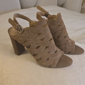 Via Spiga Brown Heeled Sandals with Slingback Strap